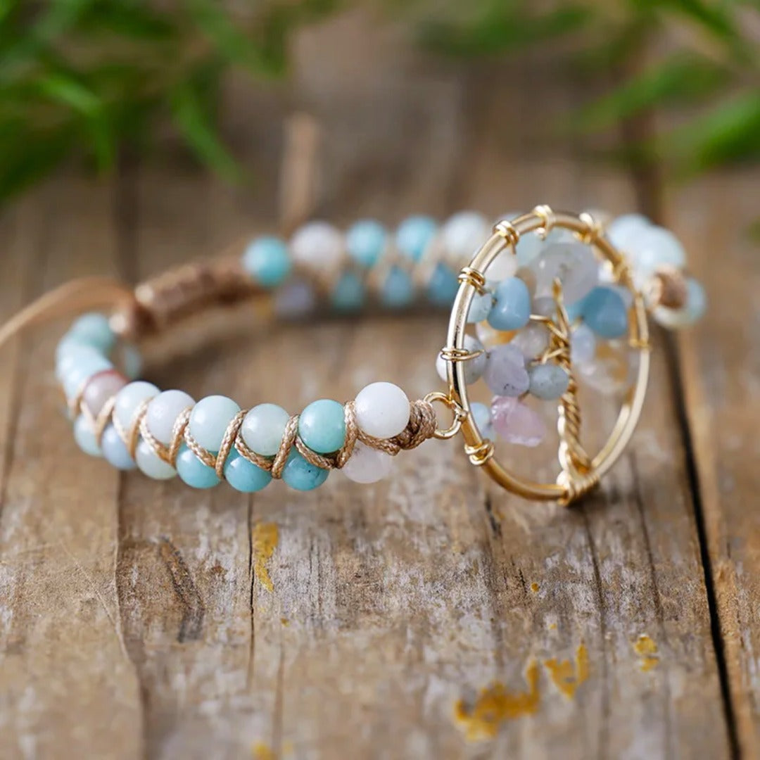 Pulsera Árbol de la Vida en Amazonita