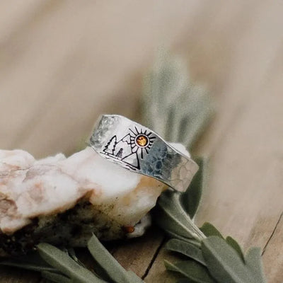 Anillo del amanecer inspirado en la naturaleza