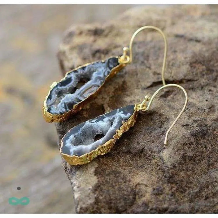 Aretes de agata negra