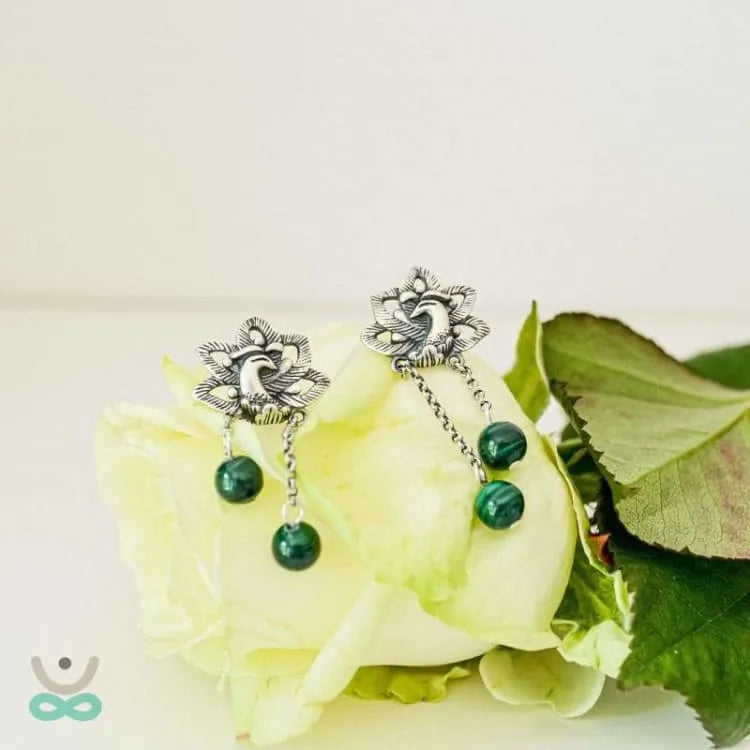 Aretes de malaquita