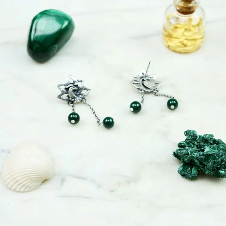 Aretes de malaquita