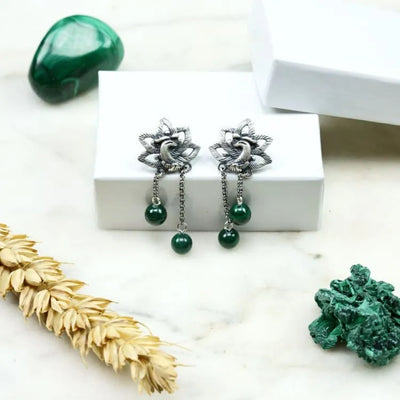 Aretes de malaquita