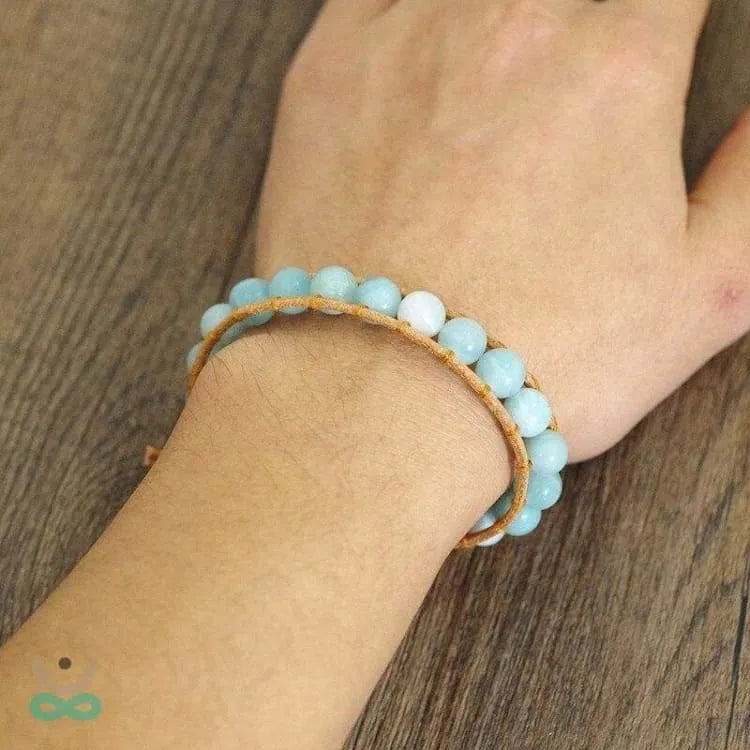 Brazalete de Aguamarina Natural – Serenidad y Protección en una Joya