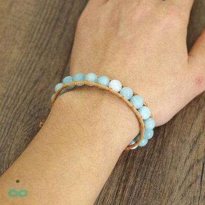 Brazalete de Aguamarina Natural – Serenidad y Protección en una Joya