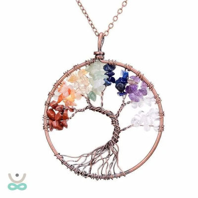 Collar Árbol de vida 7 Chakras Piedras Naturales Brutas