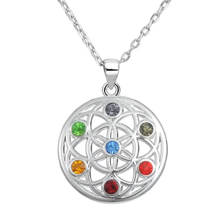 Collar Flor de la Vida 7 Chakras – Armonía y Energía Positiva