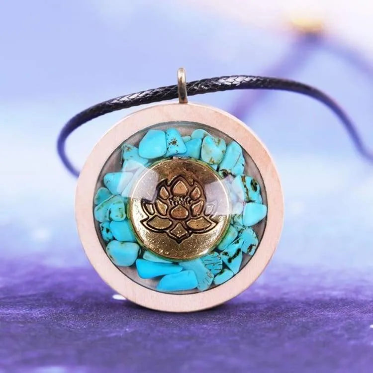 Collar de Orgonita Flor de Loto Turquesa