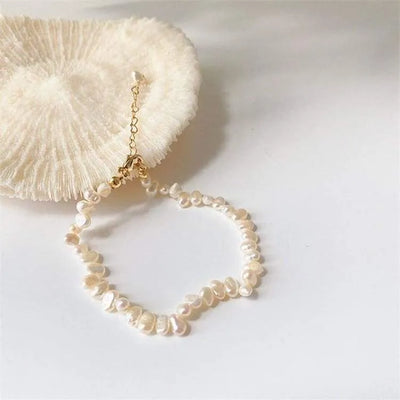 Collar de perlas de agua dulce irregulares