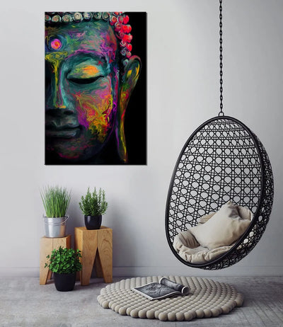 Cuadro colorista de Buda Zen