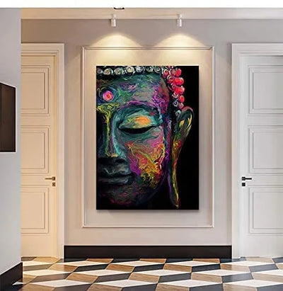 Cuadro colorista de Buda Zen