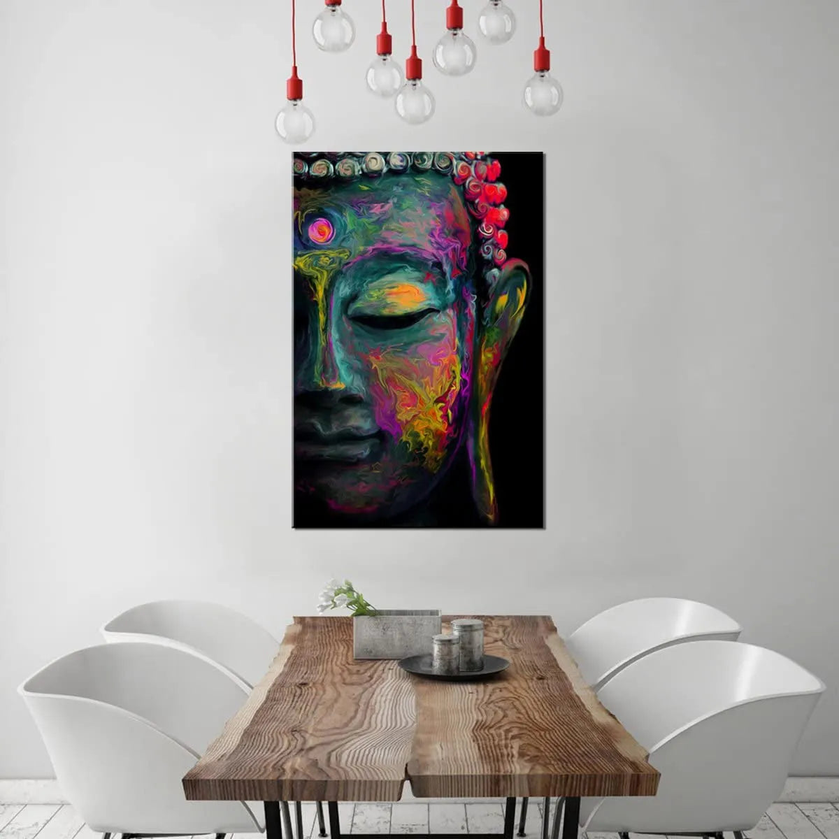 Cuadro colorista de Buda Zen