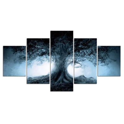 Cuadro de Árbol entre la oscuridad
