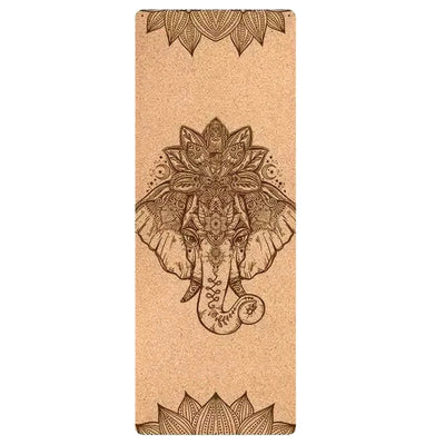 Esterilla de Yoga Natural Estampado de Elefantes