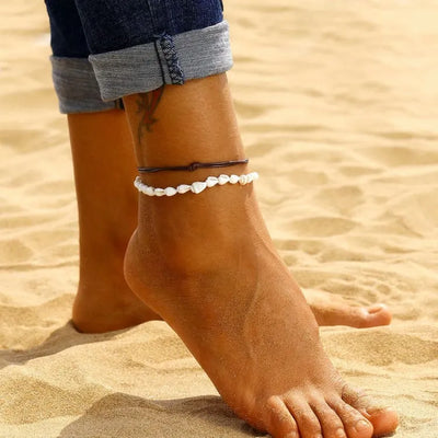 Juego de pulseras de concha y polipiel