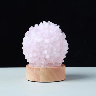 Lámpara de cabecera de cuarzo rosa