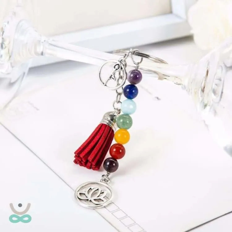 Llavero 7 Chakras con Flor de Loto – Armonía y Energía Siempre Contigo