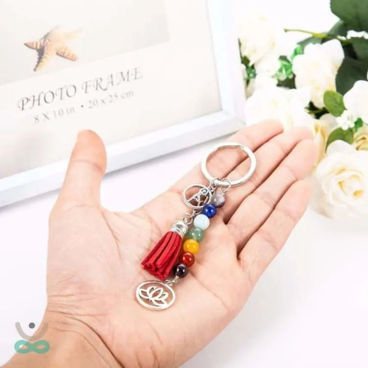 Llavero 7 Chakras con Flor de Loto – Armonía y Energía Siempre Contigo