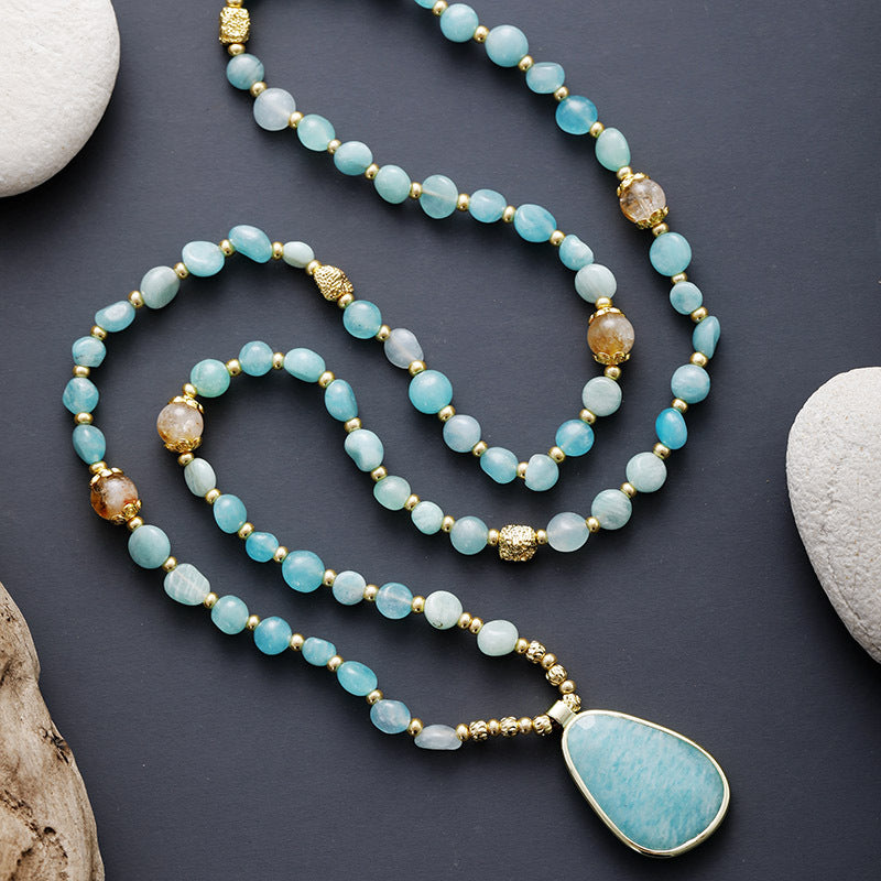 Collar Bohemio de Amazonita: Equilibrio Natural y Estilo Artesanal