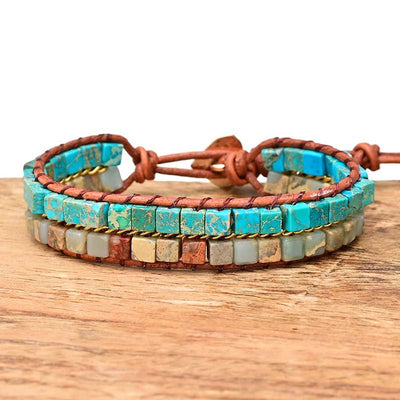 Pulsera de piedra Shoushan y turquesa, armonía entre tierra y cielo