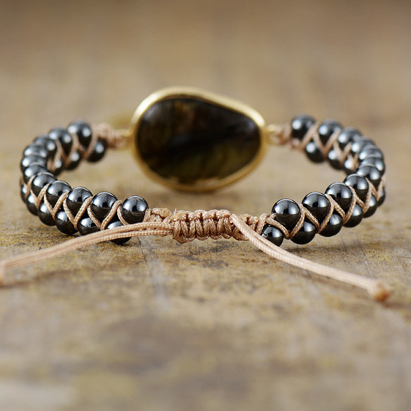 Pulsera Bohemia de Labradorita Doble Capa