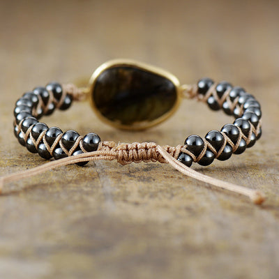 Pulsera Bohemia de Labradorita Doble Capa