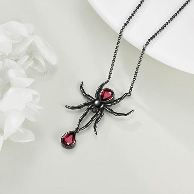 Collar de plata 925 con colgante de araña gótica