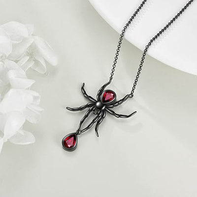 Collar de plata 925 con colgante de araña gótica