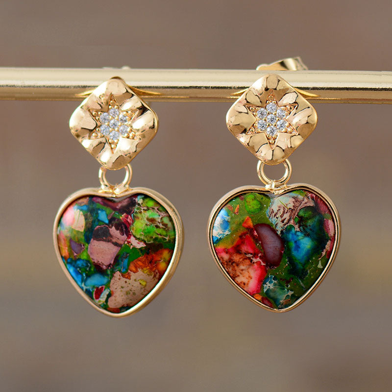 Amor y Energía: Pendientes de Imperial Stone Corazón