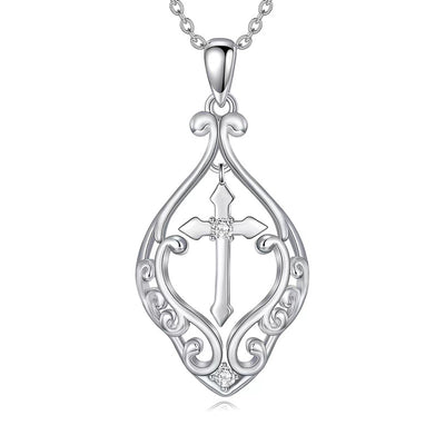 Collar cruz vintage en plata 925, símbolo eterno de protección y estilo