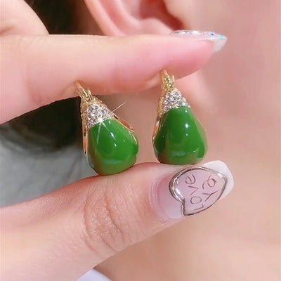 Pendientes de Cuarzo Verde y Esmalte: Lujo Ligero & Energía Renovadora