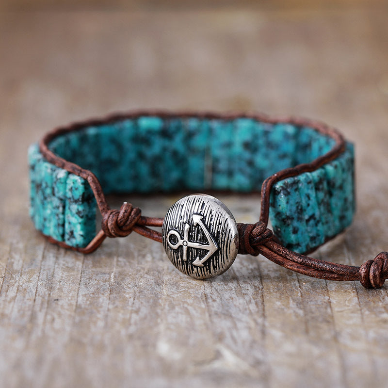 Pulsera de Cuero y Turquesa: Equilibra tu Energía con Estilo