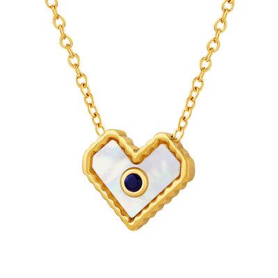 Collar de concha y titanio: Protección y energía para tu corazón