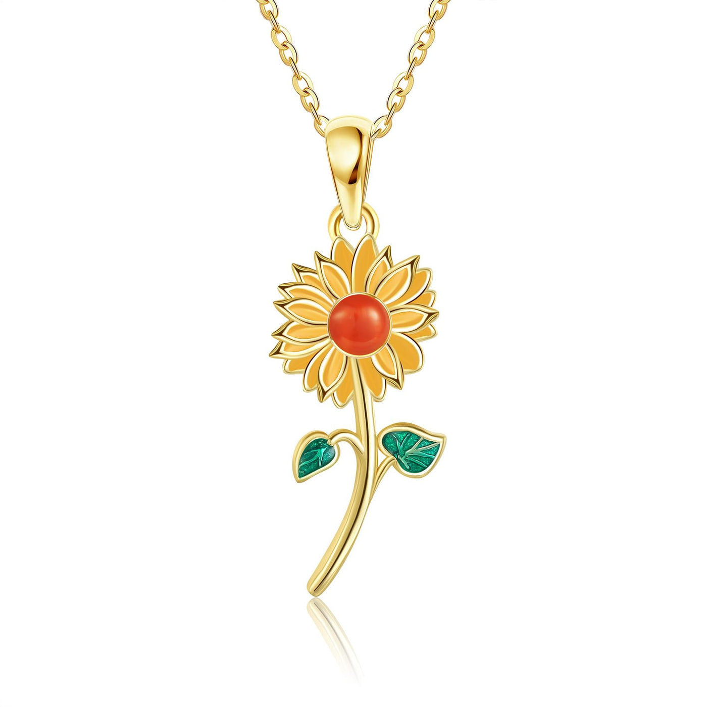 Collar girasol en plata 925, símbolo de alegría y luz interior