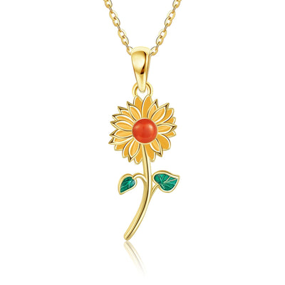 Collar girasol en plata 925, símbolo de alegría y luz interior