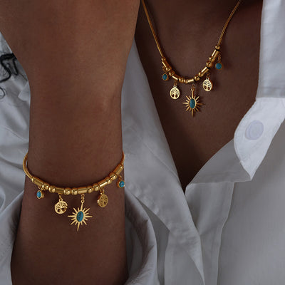 Collar y Pulsera de Turquesa: Vitalidad y Armonía en Cada Detalle