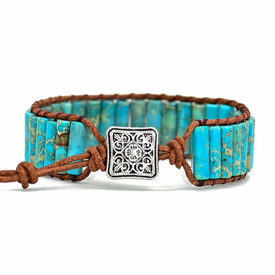 Pulsera cilíndrica de turquesa – Protección y serenidad en tu muñeca