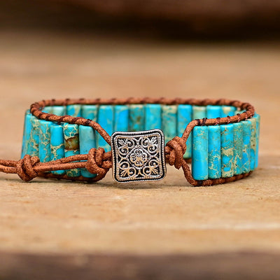 Pulsera cilíndrica de turquesa – Protección y serenidad en tu muñeca