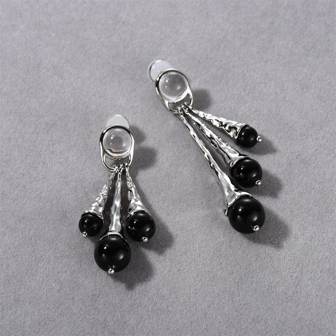 Energía protectora y estilo: Pendientes de obsidiana negra para mujer