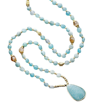 Collar Bohemio de Amazonita: Equilibrio Natural y Estilo Artesanal