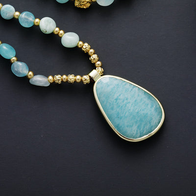 Collar Bohemio de Amazonita: Equilibrio Natural y Estilo Artesanal