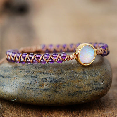 Pulsera Espiritual de Amatista y Ópalo