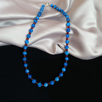 Collar Zen de Cuentas de Jade Azul – Serenidad, Protección y Belleza Interior