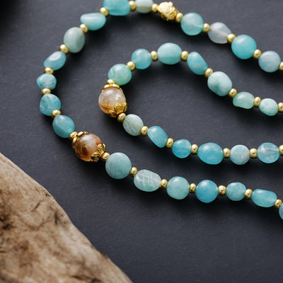 Collar Bohemio de Amazonita: Equilibrio Natural y Estilo Artesanal