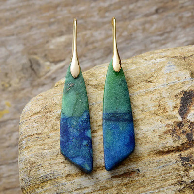 Pendientes Bohemios de Piedra Natural: Lapisázuli y Aventurina