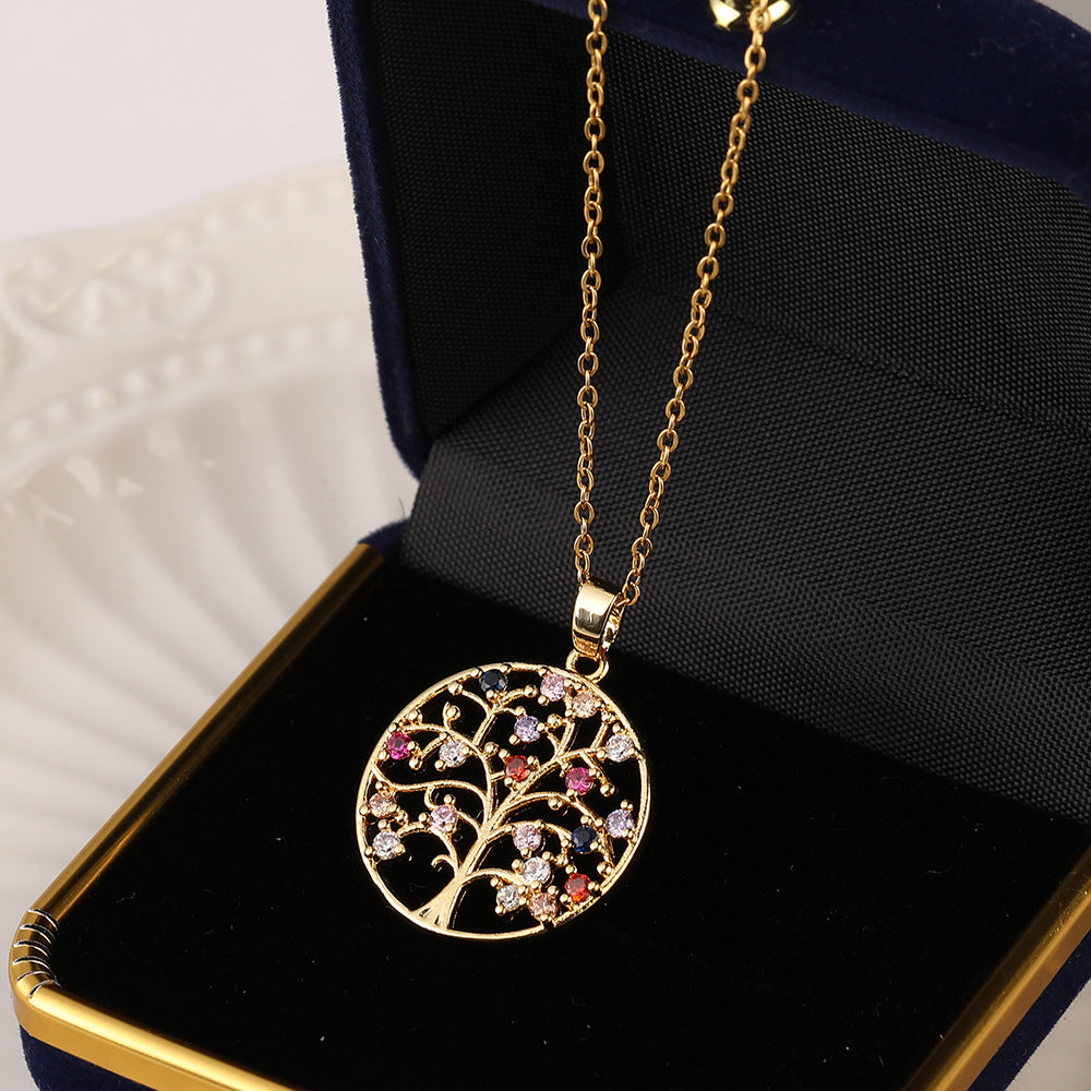 Collar Árbol de la Vida Zen con Circonitas de Colores – Luz, Alegría y Energía Positiva