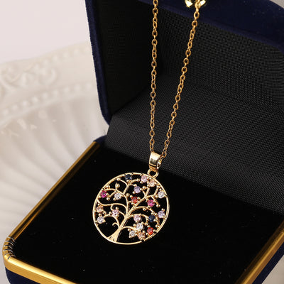 Collar Árbol de la Vida Zen con Circonitas de Colores – Luz, Alegría y Energía Positiva