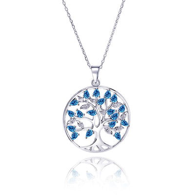 Collar árbol de la vida con 12 piedras de nacimiento en plata 925, armonía familiar y conexión espiritual