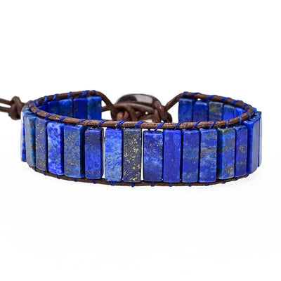 Pulsera de lapislázuli rectangular, visión interior y protección sutil