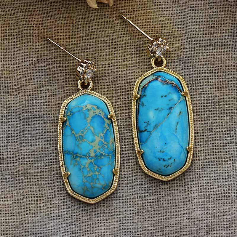 Vitalidad y Claridad Interior: Pendientes de Azurita Azul y Jaspe Amarillo