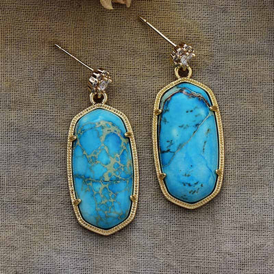 Vitalidad y Claridad Interior: Pendientes de Azurita Azul y Jaspe Amarillo